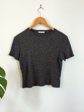Antistar Charcoal Knit Short Sleeve Top